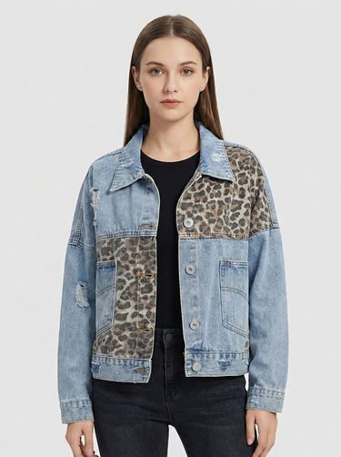 Denim Jacket with Statement Panel Design 0