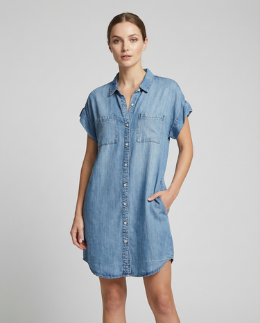 Denim Shirt Dress – Relaxed Fit with Functional Pockets for Effortless Summer Style 3