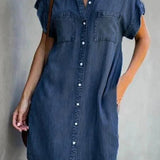 Denim Shirt Dress – Relaxed Fit with Functional Pockets for Effortless Summer Style 5
