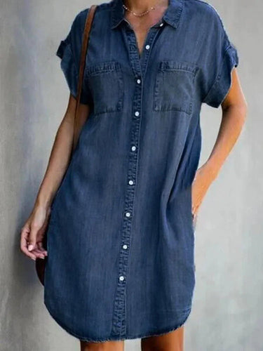 Denim Shirt Dress – Relaxed Fit with Functional Pockets for Effortless Summer Style 5