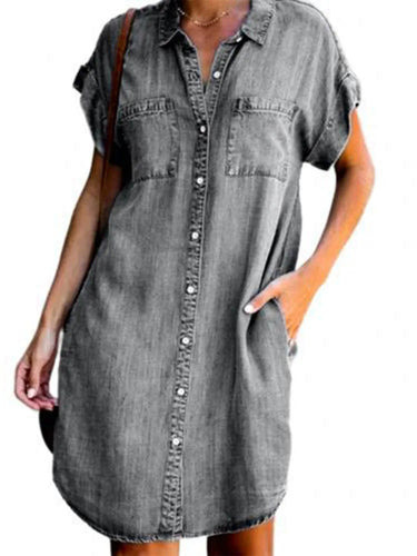 Denim Shirt Dress – Relaxed Fit with Functional Pockets for Effortless Summer Style 6