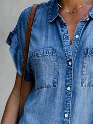 Denim Shirt Dress – Relaxed Fit with Functional Pockets for Effortless Summer Style 7