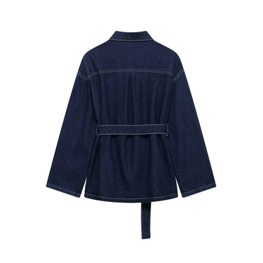Denim Utility Jacket with Tie Belt 3