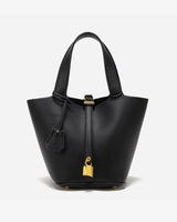 Elaris | Luxe Taupe Leather Bucket Bag – Timeless & Elegant 0