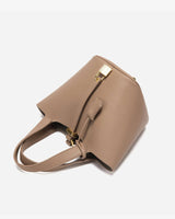 Elaris | Luxe Taupe Leather Bucket Bag – Timeless & Elegant 4