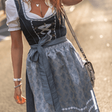 Elegant Dirndl Dress Set With Apron And Blouse 0