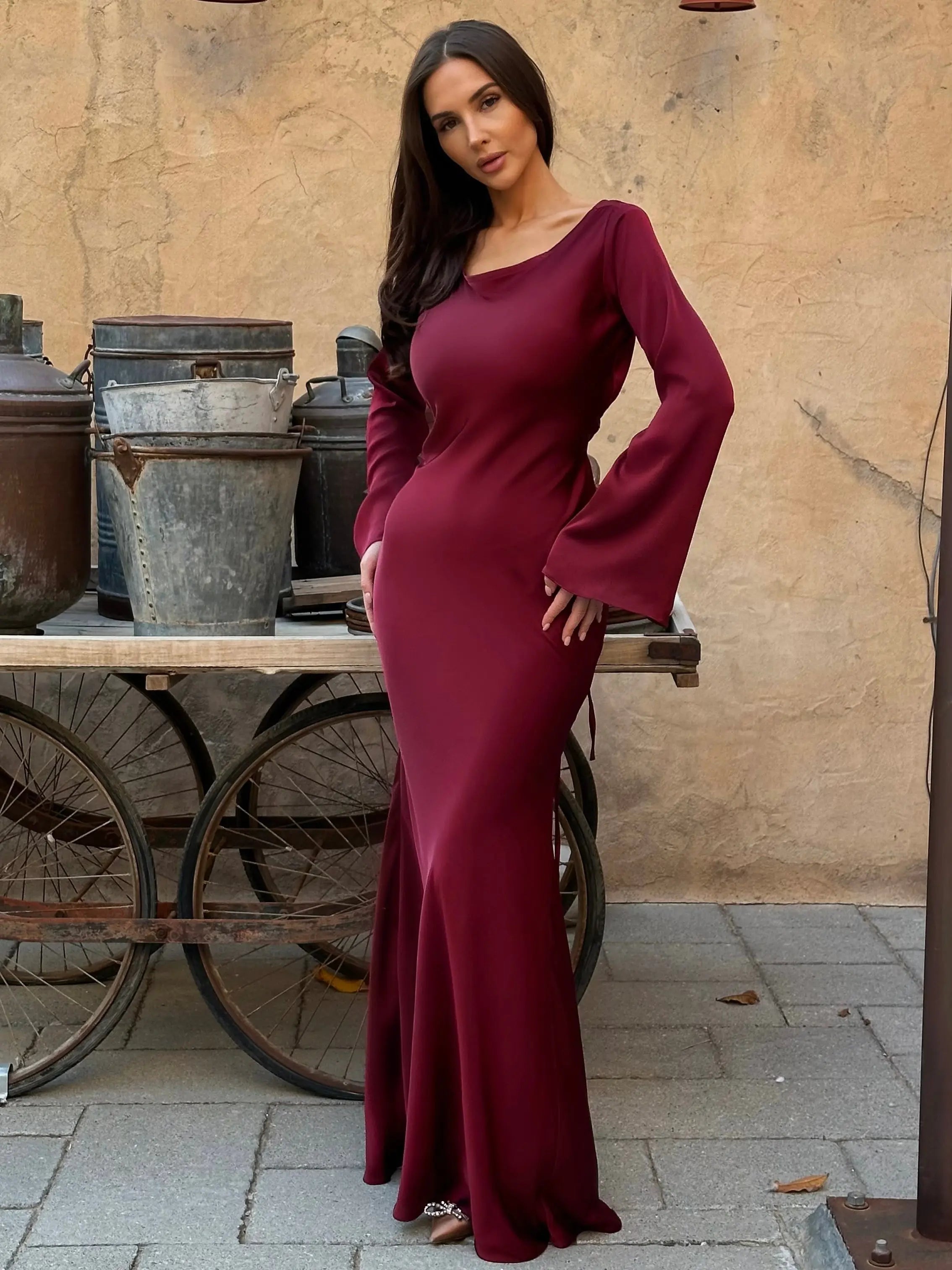 Elegant Wedding Guest Long Sleeve Maxi Dress – Zoe Sydney