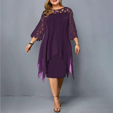 Elegant Plus Size Midi Dress 0