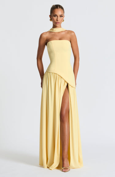 Elegant Strapless White Maxi Dress with Asymmetric Waist and High Slit – Perfect for Summer Events 0
