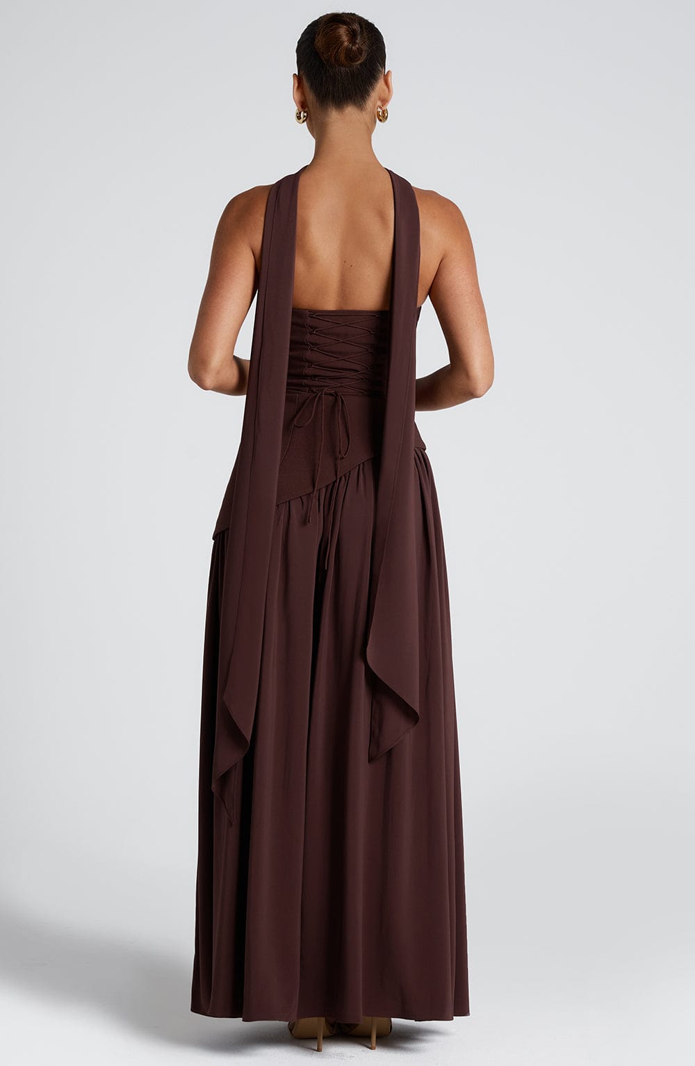 Midriff Hollow Out Strap Chest-wrapped Maxi White Dress main image 0