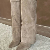 Elegant Women's Knee High Boots – Black Leather or Suede with Slim Design for All-Day Comfort and Versatile Style 3