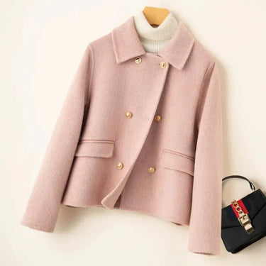 Elegant wool coat with doll collar and gold buttons 2