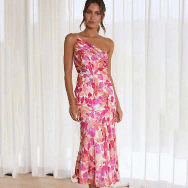 Elfriede | Elegant one-shoulder floral dress – Feminine chic for special occasions 0