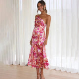 Elfriede | Elegant one-shoulder floral dress – Feminine chic for special occasions 1