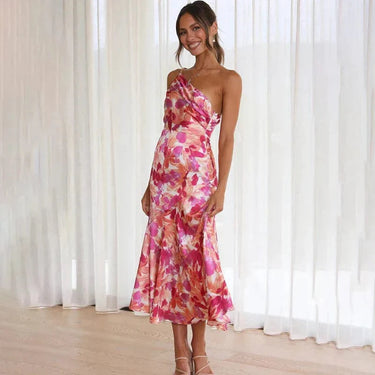 Elfriede | Elegant one-shoulder floral dress – Feminine chic for special occasions 1