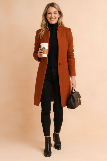 Eliza Women's Coat – Minimalist Straight Cut for Versatile Everyday Style 2