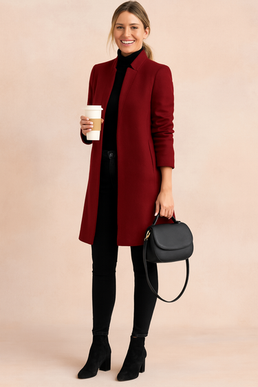 Eliza Women's Coat – Minimalist Straight Cut for Versatile Everyday Style 3