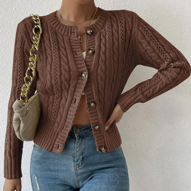 Eliza | Women's Cropped Cable Knit Cardigan 3