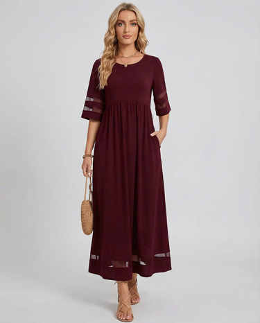 Ella Black Sheer Dress – Flattering O-Neck Design for Effortless Summer Style 0