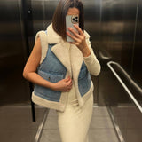 Hadley | Women’s Denim & Shearling Jacket | Sleeveless Vintage Charm 6