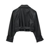 Ritz | Women’s Cropped Trench Jacket | Faux Leather Chic 3