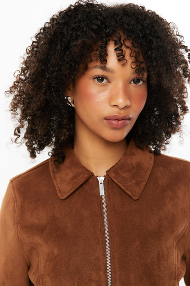 Tula | Women’s Faux Suede Jacket | Cropped & Chic 5