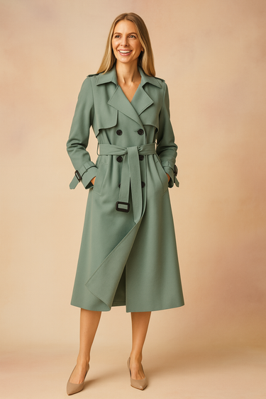 Emilia Long Trench Coat – Stylish Belted Design for Transitional Seasons 3