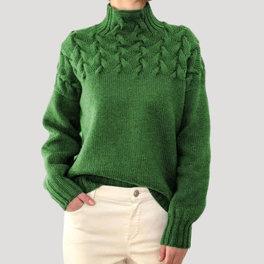 Emma | Women’s Spring Cable High-Neck Sweater 0