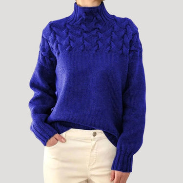 Emma | Women’s Spring Cable High-Neck Sweater 1