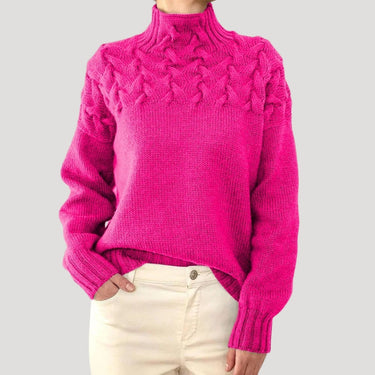 Emma | Women’s Spring Cable High-Neck Sweater 3