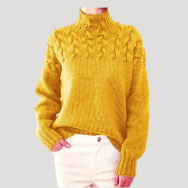 Emma | Women’s Spring Cable High-Neck Sweater 4