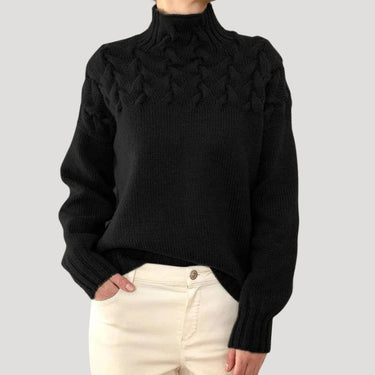 Emma | Women’s Spring Cable High-Neck Sweater 5