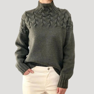 Emma | Women’s Spring Cable High-Neck Sweater 6