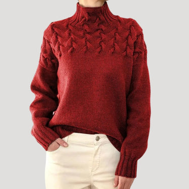 Emma | Women’s Spring Cable High-Neck Sweater 9