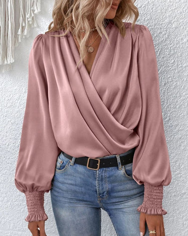 Eva Blouse | Elegant Long-Sleeve Wrap Blouse 2