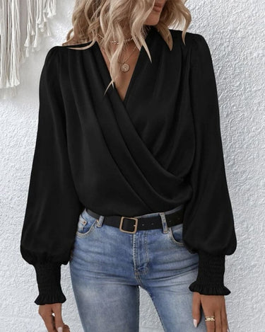 Eva Blouse | Elegant Long-Sleeve Wrap Blouse 3