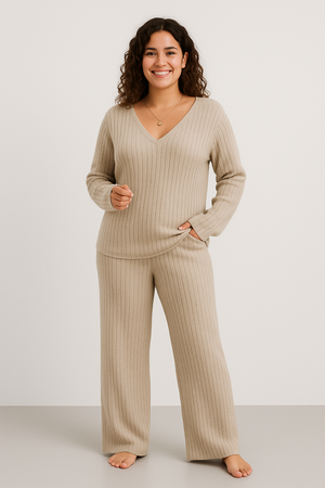 Evangeline Ribbed Knit Lounge Set