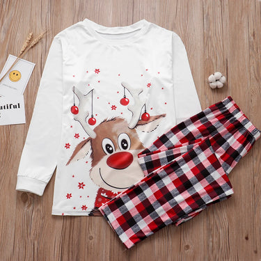 Family Matching Christmas Pajamas Sets Mother And Kids Pyjamas Deer Print Tops+Pants Xmas Sleepwear Baby Romper Pet Dog Clothes 1