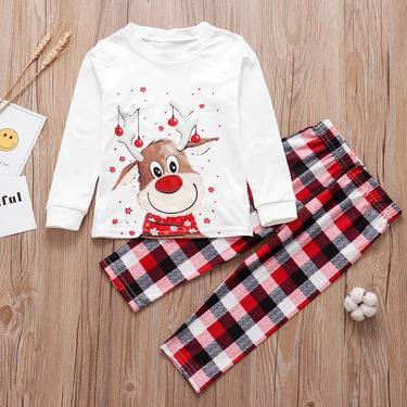 Family Matching Christmas Pajamas Sets Mother And Kids Pyjamas Deer Print Tops+Pants Xmas Sleepwear Baby Romper Pet Dog Clothes 2