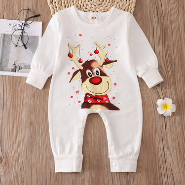 Family Matching Christmas Pajamas Sets Mother And Kids Pyjamas Deer Print Tops+Pants Xmas Sleepwear Baby Romper Pet Dog Clothes 4