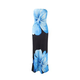 Fashion Milk Silk Fabric Floral Print Sexy Long Dresses Elegant Backless Bodycon High Waist Midi Dress 2025 Summer Vacation Boho 10