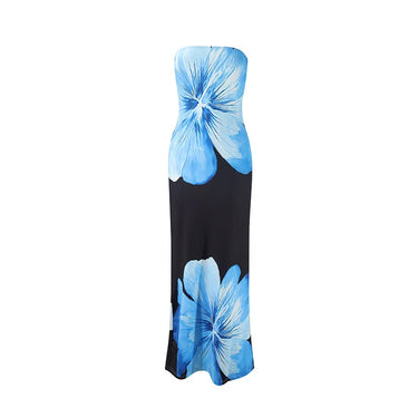 Fashion Milk Silk Fabric Floral Print Sexy Long Dresses Elegant Backless Bodycon High Waist Midi Dress 2025 Summer Vacation Boho 10