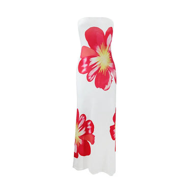 Fashion Milk Silk Fabric Floral Print Sexy Long Dresses Elegant Backless Bodycon High Waist Midi Dress 2025 Summer Vacation Boho 7