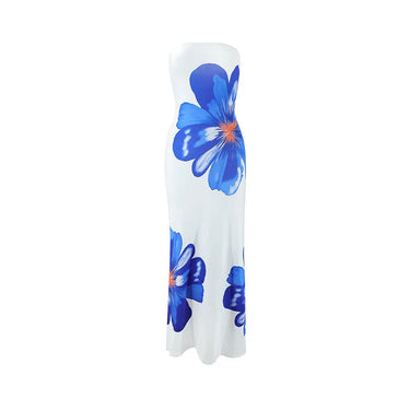 Fashion Milk Silk Fabric Floral Print Sexy Long Dresses Elegant Backless Bodycon High Waist Midi Dress 2025 Summer Vacation Boho 8