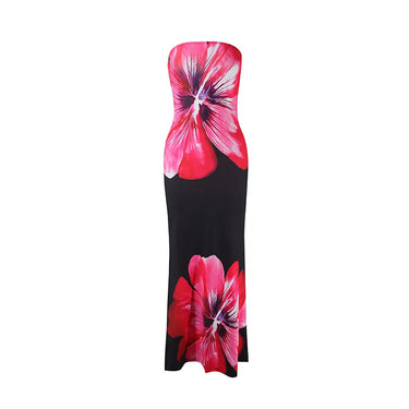 Fashion Milk Silk Fabric Floral Print Sexy Long Dresses Elegant Backless Bodycon High Waist Midi Dress 2025 Summer Vacation Boho 9