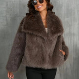 Faux Fur Jacket Women, Fluffy Outerwear for Stylish Comfort - Elegant Cozy Coat for All Occasions 4