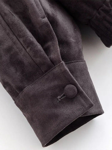 Faux Suede Bomber Jacket with Modern Utility Fit 7
