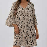 Floral Elegance Double-Layer Dress – Playful Flare Sleeves for Summer Events 2