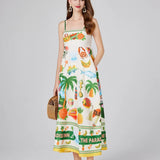Floral Maxi Dress for Women with Shirred Bodice – Lightweight Sleeveless Long Dress in Paradise Print 3