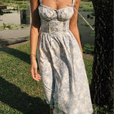 Floral Midi Dress for Women with Sweetheart Neckline – Sleeveless A-Line Summer Wedding Guest Dress 4